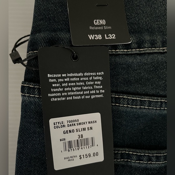 True Religion Geno SN Relaxed Slim Jeans Size 38x32 Dark Smoky Wash - Picture 12 of 13